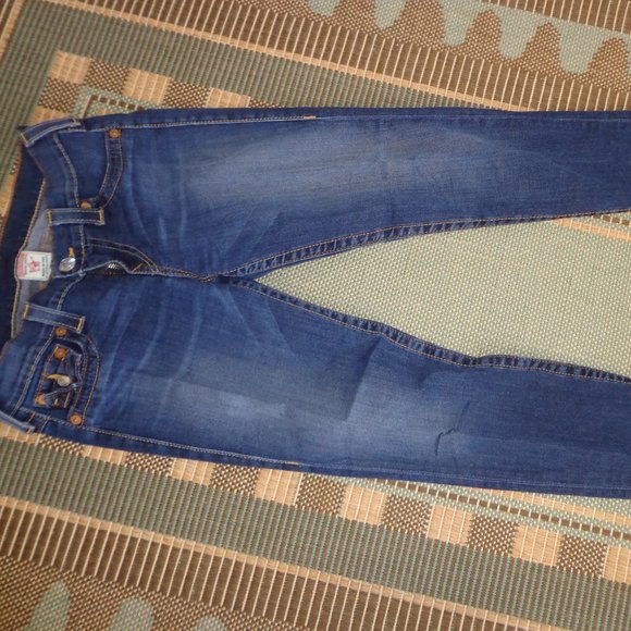 TRUE RELIGION Skinny Leg Jeans 28 Zip/Button Closure Pockets - Picture 4 of 15